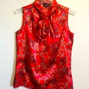 Red Floral Blouse